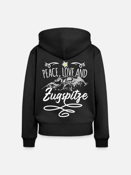 Zugspitze - Frauen Premium Bio Zip Hoodie - Schwarz