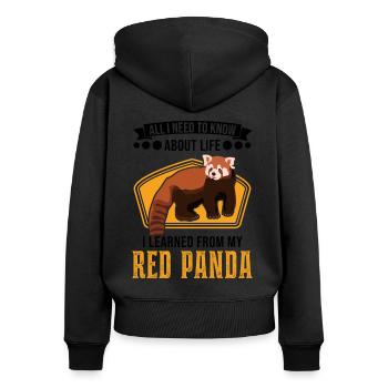 Red Panda Gift Cat Bear Red Panda - Women's Premium Organic Zip Hoodie - black - Back - Julia (174cm)