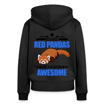 Red Panda Gift Cat Bear Red Panda - Women's Premium Organic Zip Hoodie - black - Back - Julia (174cm)