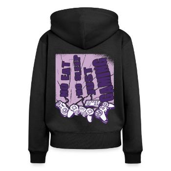 Gamer No Eat No Sleep Just Gaming Jeu vidéo - Sweat à capuche zippé Premium bio Femme - noir - Dos - Julia (174cm)