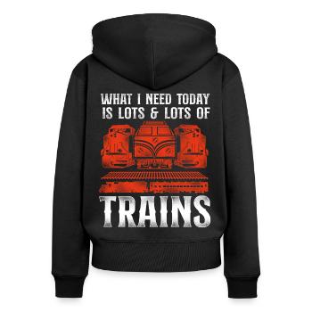 Conducteur de train diesel de marchandises - Sweat à capuche zippé Premium bio Femme - noir - Dos - Julia (174cm)