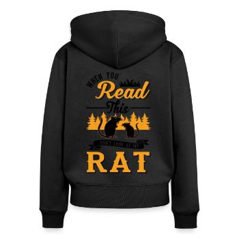 Rat Gift Domestic Rat Rat Owner - Women's Premium Organic Zip Hoodie - black - Back - Julia (174cm)
