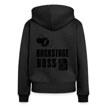 Technician Crew Backstage Boss Event - Women's Premium Organic Zip Hoodie - black - Back - Julia (174cm)