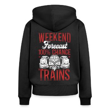 Conducteur de train diesel de marchandises - Sweat à capuche zippé Premium bio Femme - noir - Dos - Julia (174cm)