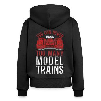 Conducteur de train diesel de marchandises - Sweat à capuche zippé Premium bio Femme - noir - Dos - Julia (174cm)