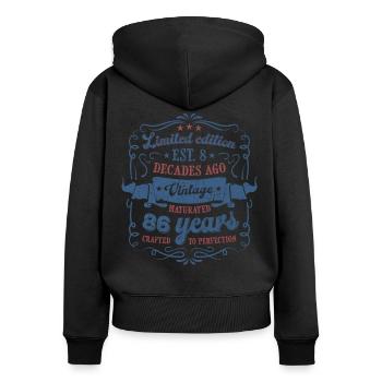Vintage Legendary - Aged perfectly 86th birthday - Women's Premium Organic Zip Hoodie - black - Back - Julia (174cm)