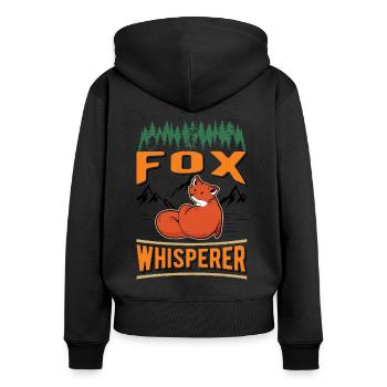 Fuchsflüsterer Fox Whisperer Fuchs - Women's Premium Organic Zip Hoodie - black - Back - Julia (174cm)
