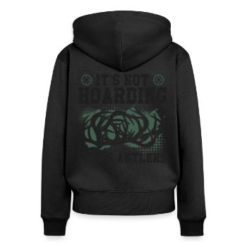 Buck Deer Hunting Hunter Vintage - Sweat à capuche zippé Premium bio Femme - noir - Dos - Julia (174cm)