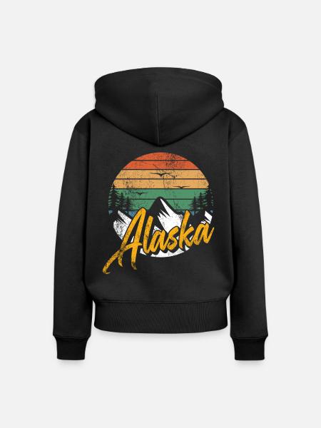 Alaska - Frauen Premium Bio Zip Hoodie - Schwarz