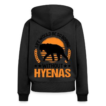 La vie serait si ennuyeuse sans Hyenas Hyena - Sweat à capuche zippé Premium bio Femme - noir - Dos - Julia (174cm)