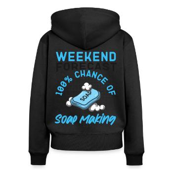 Soap Making Crafting Weekend - Women's Premium Organic Zip Hoodie - black - Back - Julia (174cm)