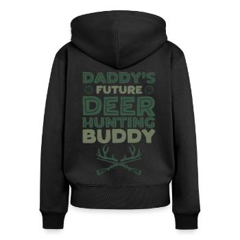 Buck Deer Hunting Hunter Kid - Women's Premium Organic Zip Hoodie - black - Back - Julia (174cm)