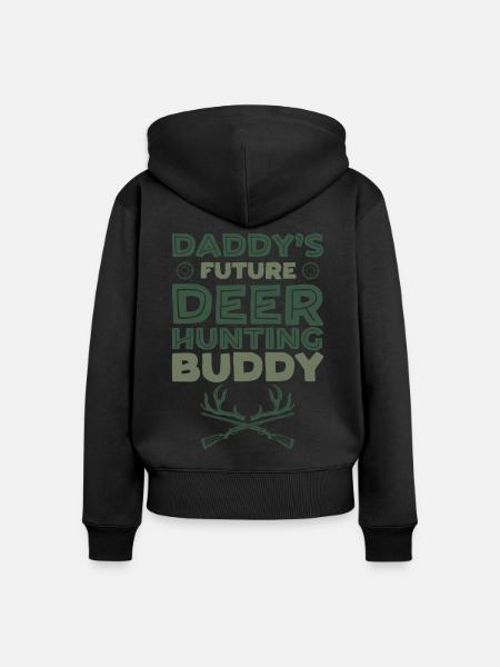 Buck Deer Hunting Hunter Kid - Premium økologisk hoodie med lynlås til kvinder - sort