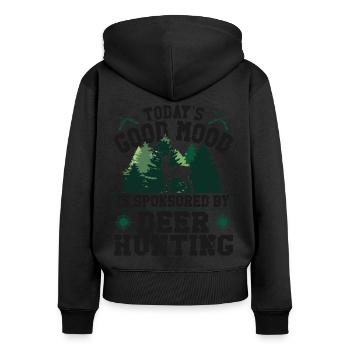 Buck Deer Hunting Hunter Today's - Women's Premium Organic Zip Hoodie - black - Back - Julia (174cm)