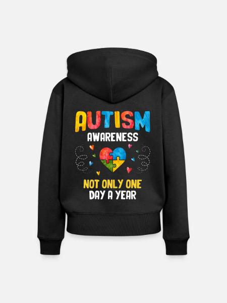 Autismus - Frauen Premium Bio Zip Hoodie - Schwarz