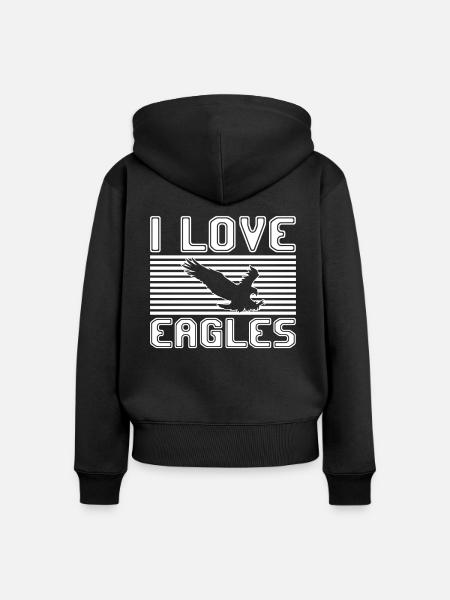 I love eagles - Frauen Premium Bio Zip Hoodie - Schwarz