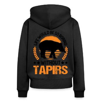 Life would be so boring without Tapirs - Frauen Premium Bio Zip Hoodie - Schwarz - Hinten - Julia (174cm)
