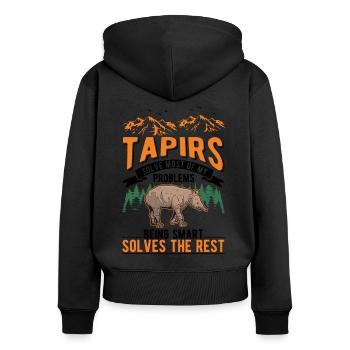 Tapir Flachlandtapir Tapirdae Tapir - Frauen Premium Bio Zip Hoodie - Schwarz - Hinten - Julia (174cm)