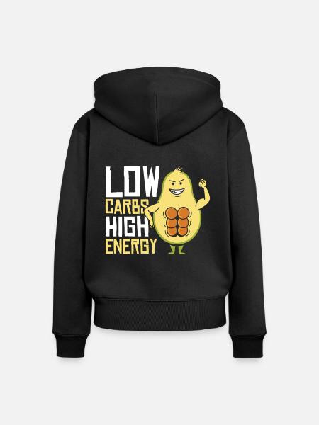 Keto-Diätassistent Low Carb Lebensmittel - Frauen Premium Bio Zip Hoodie - Schwarz