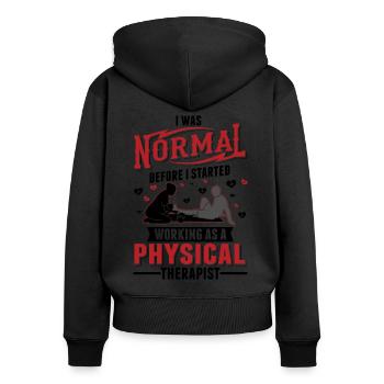 Physiotherapist Physiotherapy Physio - Women's Premium Organic Zip Hoodie - black - Back - Julia (174cm)