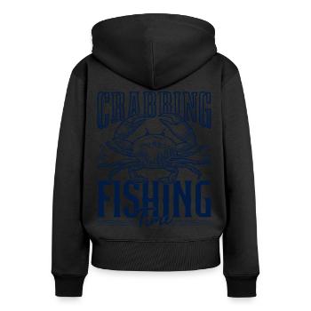 Krabbenzeit Angeln für Krabben Rockpool Fischer - Frauen Premium Bio Zip Hoodie - Schwarz - Hinten - Julia (174cm)