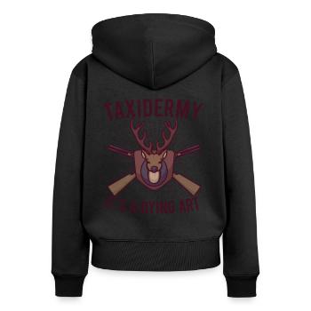 Drôle de taxidermiste taxidermie trophée de chasse - Sweat à capuche zippé Premium bio Femme - noir - Dos - Julia (174cm)