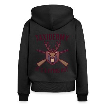 Drôle de taxidermiste taxidermie trophée de chasse - Sweat à capuche zippé Premium bio Femme - noir - Dos - Julia (174cm)