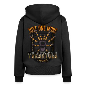 Nur noch eine Tarantel verspreche ich Tattoo Style - Frauen Premium Bio Zip Hoodie - Schwarz - Hinten - Julia (174cm)