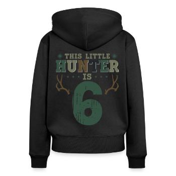 Buck Deer Hunting Hunter Kid 6ème - Sweat à capuche zippé Premium bio Femme - noir - Dos - Julia (174cm)