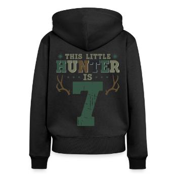 Buck Deer Hunting Hunter Kid 7ème - Sweat à capuche zippé Premium bio Femme - noir - Dos - Julia (174cm)