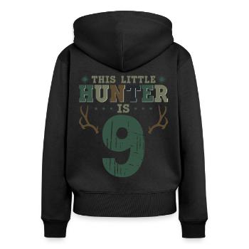 Buck Deer Hunting Hunter Kid 9ème - Sweat à capuche zippé Premium bio Femme - noir - Dos - Julia (174cm)