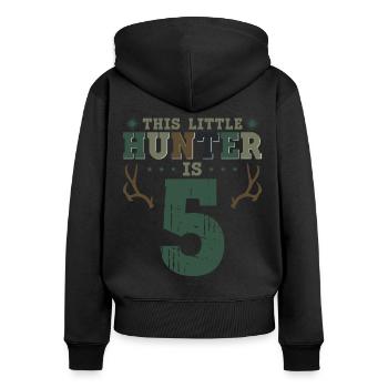Buck Deer Hunting Hunter Kid 5ème - Sweat à capuche zippé Premium bio Femme - noir - Dos - Julia (174cm)