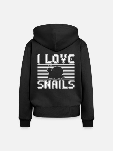 I love snails - Frauen Premium Bio Zip Hoodie - Schwarz