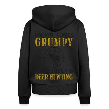 Buck Deer Hunting Hunter Dad - Women's Premium Organic Zip Hoodie - black - Back - Julia (174cm)