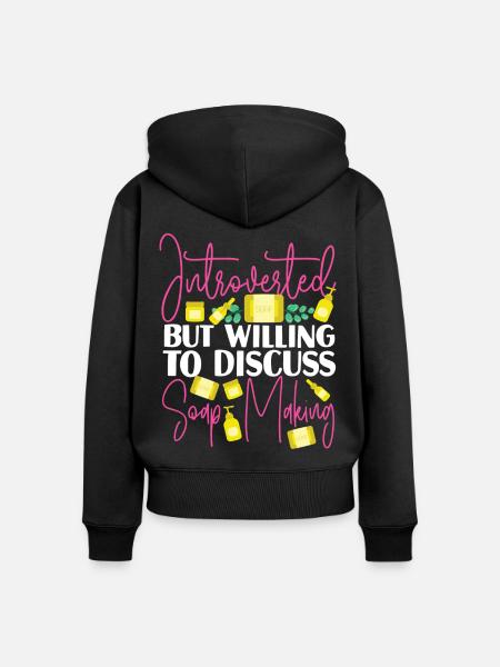 Soap Making Crafting Introverted - Frauen Premium Bio Zip Hoodie - Schwarz