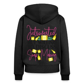 Soap Making Crafting Introverted - Frauen Premium Bio Zip Hoodie - Schwarz - Hinten - Julia (174cm)