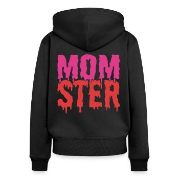 Momster Funny Halloween Costume for Mom - Women's Premium Organic Zip Hoodie - black - Back - Julia (174cm)