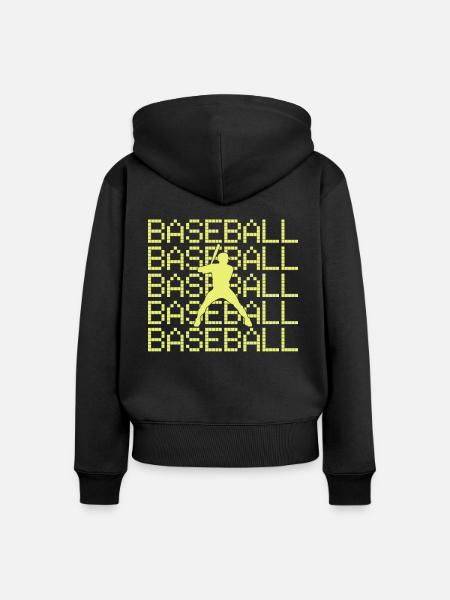 Baseball - Frauen Premium Bio Zip Hoodie - Schwarz