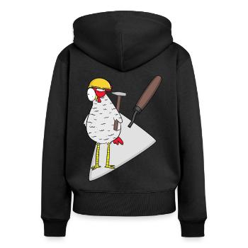 Craftsman Chicken Mason Mason Trowel Builder Job - Women's Premium Organic Zip Hoodie - black - Back - Julia (174cm)