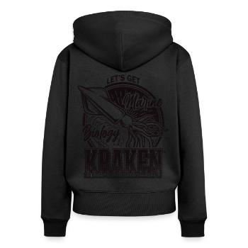Lass uns Kraken Funny Squid Marine Biologist Sea bekommen - Frauen Premium Bio Zip Hoodie - Schwarz - Hinten - Julia (174cm)