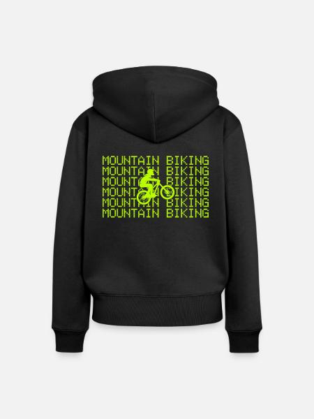mountain biking - Frauen Premium Bio Zip Hoodie - Schwarz