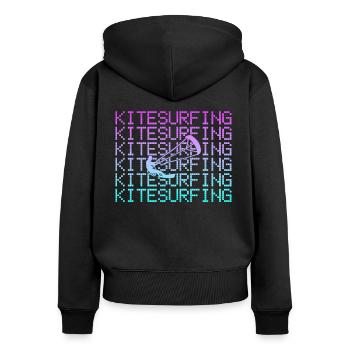 kitesurfing - Frauen Premium Bio Zip Hoodie - Schwarz - Hinten - Julia (174cm)