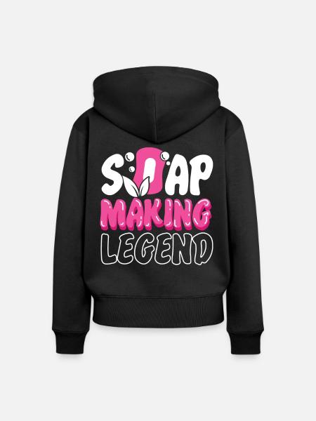 Soap Making Crafting Retro Soap - Frauen Premium Bio Zip Hoodie - Schwarz