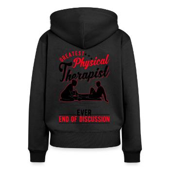 Meilleur kinésithérapeute physiothérapie Physio - Sweat à capuche zippé Premium bio Femme - noir - Dos - Julia (174cm)