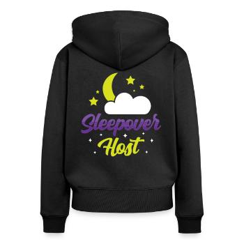 Overnight hosts Overnight stay - Women's Premium Organic Zip Hoodie - black - Back - Julia (174cm)