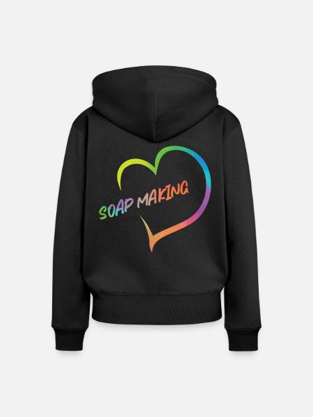 Soap Making Crafting Heart - Frauen Premium Bio Zip Hoodie - Schwarz