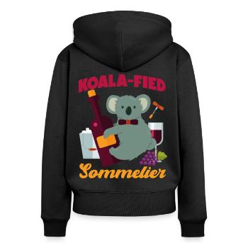 Sommelier Wine Drinking Tasting - Frauen Premium Bio Zip Hoodie - Schwarz - Hinten - Julia (174cm)