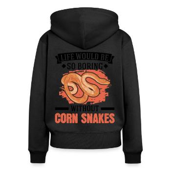 Corn Snake Cadeau Corn Snake - Sweat à capuche zippé Premium bio Femme - noir - Dos - Julia (174cm)