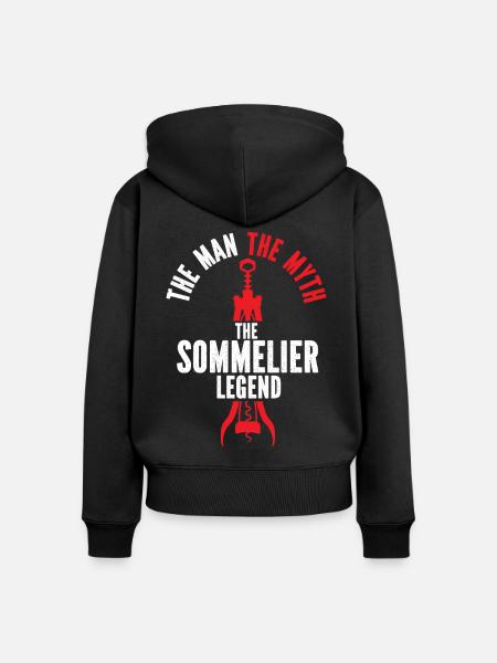 Sommelier Wine Drinking Tasting - Frauen Premium Bio Zip Hoodie - Schwarz
