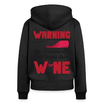 Sommelier Wine Drinking Tasting - Frauen Premium Bio Zip Hoodie - Schwarz - Hinten - Julia (174cm)